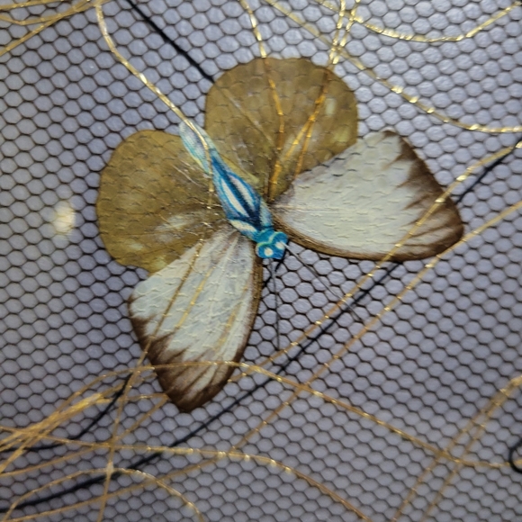 VTG Rare Telephone Cord Purse | Butterly Design | Faux Tortoise Handles | c 40s - Picture 9 of 16